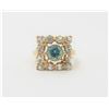 Image 1 : 10K Yellow Gold Blue Gem Ring