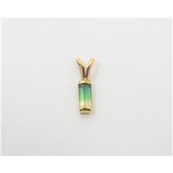 14K Yellow Gold Watermelon Tourmaline Pendant