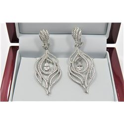 Sterling Silver Platinum Plated Drop Earrings