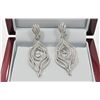 Image 1 : Sterling Silver Platinum Plated Drop Earrings