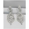 Image 3 : Sterling Silver Platinum Plated Drop Earrings