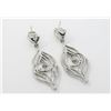Image 4 : Sterling Silver Platinum Plated Drop Earrings