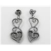 Image 1 : Sterling Silver Rhodium Plated Heart Earrings