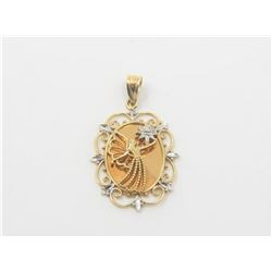 10K Two-Tone Gold Angel Pendant