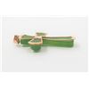 Image 4 : 18K Yellow Gold Jade Cross Pendant