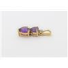 Image 3 : 10K Yellow Gold Amethyst Double Heart Pendant