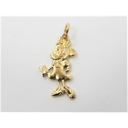 14K Yellow Gold Disney Minnie Mouse Pendant