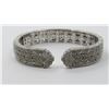 Image 2 : Sterling Silver Hinged Diamond Bangle Bracelet