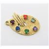 Image 1 : 14K Yellow Gold Painters Palette Pendant