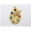 Image 2 : 14K Yellow Gold Painters Palette Pendant