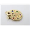 Image 3 : 14K Yellow Gold Painters Palette Pendant