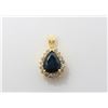 Image 1 : 14k Sapphire and Diamond Pendant