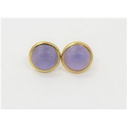 14k and Lavender Jade Stud Earrings