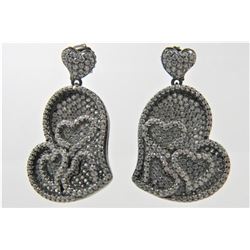 Sterling Silver Multi-Heart Drop Earrings