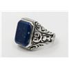 Image 3 : Sterling and Lapis Lazuli Men's Estate Ring