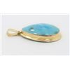Image 2 : 14k Yellow Gold and Larimar Pendant