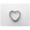 Image 1 : 14k White Gold and Diamond Heart Pendant