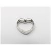 Image 2 : 14k White Gold and Diamond Heart Pendant