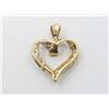 Image 2 : 10K Yellow Gold Diamond Heart Pendant