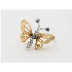14K Yellow Gold Butterfly Ring