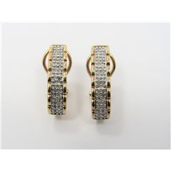 Vermeil and Diamond Half-Hoop Earrings