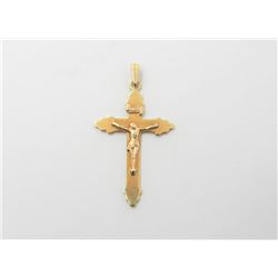 14K Yellow Gold Crucifix Pendant