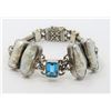 Image 1 : Estate Sterling Silver and Blue Topaz Bracelet