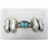 Image 2 : Estate Sterling Silver and Blue Topaz Bracelet