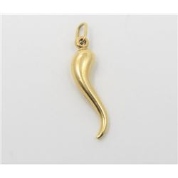 14k Italian Horn Pendant