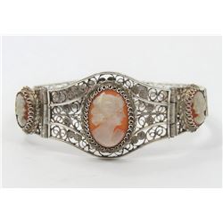 Antique Silver Cameo Bracelet