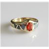 Image 1 : 14K Yellow Gold Mexican Fire Opal Ring