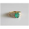 Image 1 : 18K Yellow Gold Emerald and Diamond Ring