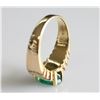 Image 2 : 18K Yellow Gold Emerald and Diamond Ring