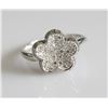 Image 2 : 14K White Gold Flower Ring