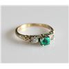 Image 1 : 14K Yellow Gold Emerald and Diamond Ring