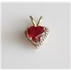 Image 1 : 14K Yellow Gold Ruby and Diamond Heart Pendant