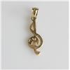 Image 2 : 10K Yellow Gold Treble Clef Music Note Pendant