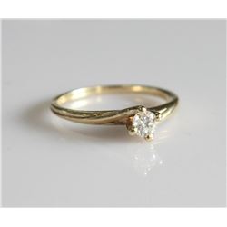 14K Yellow Gold Diamond Solitaire Engagement Ring
