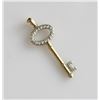 Image 1 : 10K Yellow Gold and Diamond Key Pendant