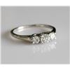 Image 1 : 14K White Gold Three Diamond Ring