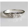 Image 2 : 14K White Gold Three Diamond Ring