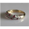 Image 2 : 14K Yellow Gold Diamond and Ruby Ring