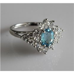 10K White Gold Topaz Ring
