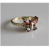 Image 1 : 14K Gold Tourmaline and Tanzanite Butterfly Ring