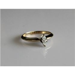 14K Yellow Gold Marquis Diamond Ring