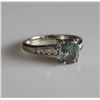 Image 1 : 10K White Gold Mystic Topaz and Diamond Ring