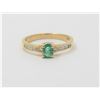 Image 1 : 14K Yellow Gold Emerald and Diamond Ring