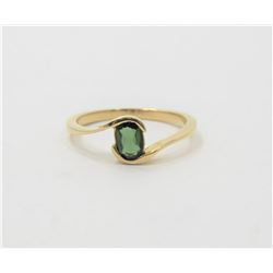 10K Yellow Gold Green Tourmaline Ring