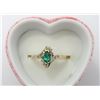 Image 2 : 14K Yellow Gold Emerald and Diamond Ring