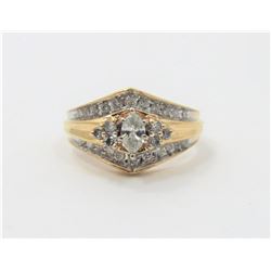 14K Yellow Gold Marquis Diamond Ring